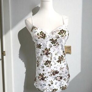 NWT vintage floral lace cami top 🌿 romantic cottagecore slip tank L